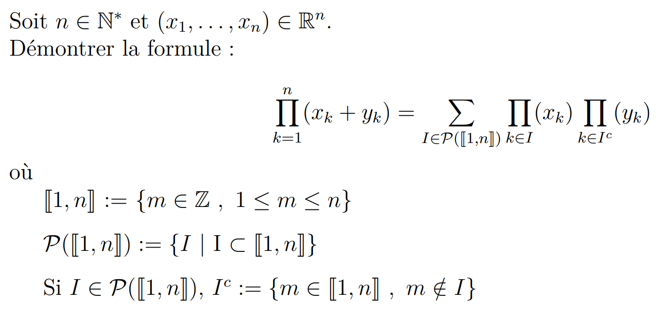 Énoncé de l’exercice